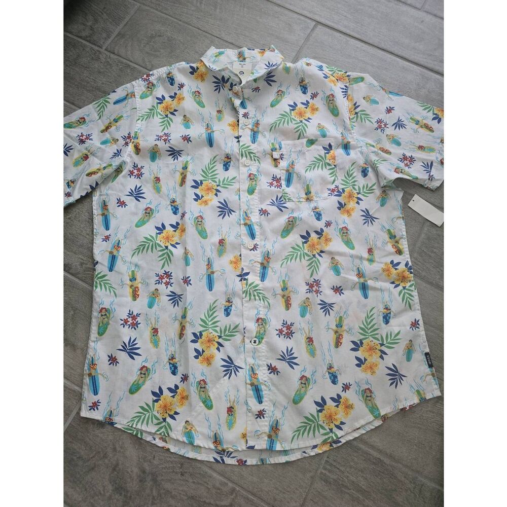 Mens Izod Saltwater Performance Short Sleeve Button Down Outdoor Fishing Shirt S